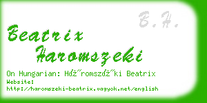 beatrix haromszeki business card